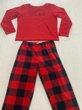 Magical Season Pajama Set Kids Boys 7/8 Red Little Bear Print Plaid Pants