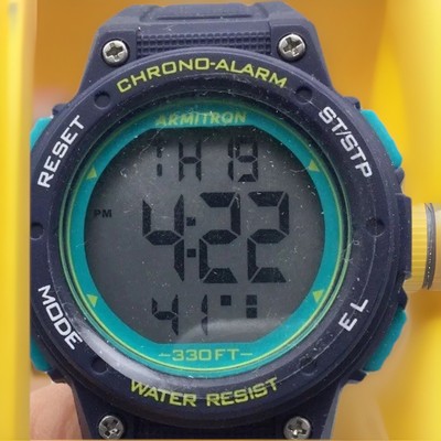 Pro SPORT WATCH By Armitron Unisex 38mm Navy Blue Digital Day Date Chrono Graph