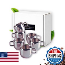 ZenithCart Stainless Steel Tea Cup Espresso Cups Chai Coffee Cup Metal Espresso