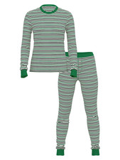 Victoria  s Secret Thermal Long PJ Set - PRETTIEST PINE Stripes-SMALL NWTs