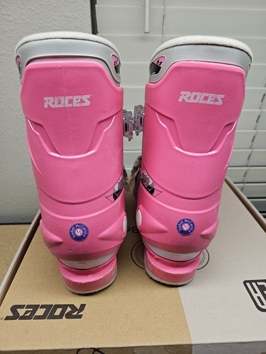 Roces Idea Up Adjustable Kids Ski Boots White Light PINK Size 13Jr - 3 - Picture 9 of 12