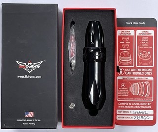 FK Irons Spektra Xion Black Stealth Pen strumento tatuaggio con scatola funzionante