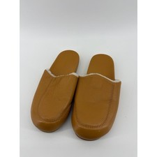 OluKai Konea Saddle Leather Slip-On Slipper Faux Fur Lined, Women Sz9, Pre-Owned