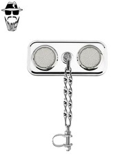 1x ORIGINAL LOWRIDER Rectangle Bike Mirror Double Flat Twisted White Reflectors.