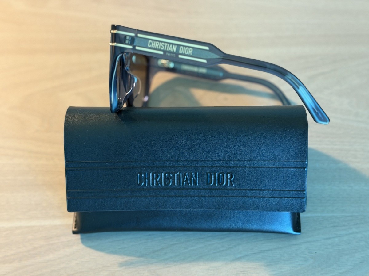 Christian Dior Square Sunglasses Plastic Blue/ Gray Plastic Women