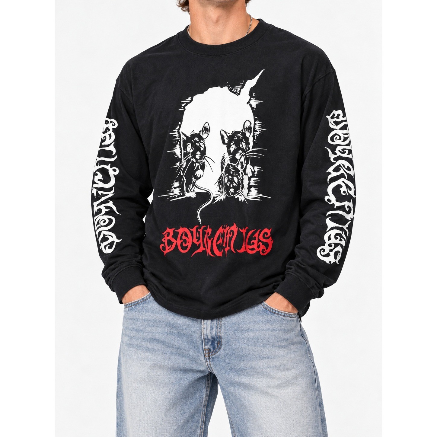 Rats Long Sleeve Shirt Black Medium Indie Rock Band Merch Tour Tee