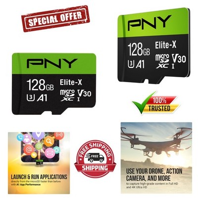 High-Performance 128GB microSDXC Card - V30 Class Certified for 4K Recording