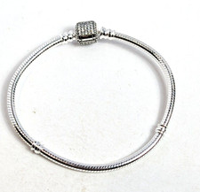 Authentic Pandora Bracelet, Pave Clasp, 590723CZ, Sterling Silver, Clear CZ