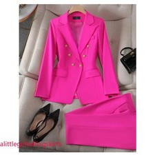 Mujeres Pantalón Traje Moda Formal Damas Chaqueta y Pantalón Negocios Blazer Conjuntos