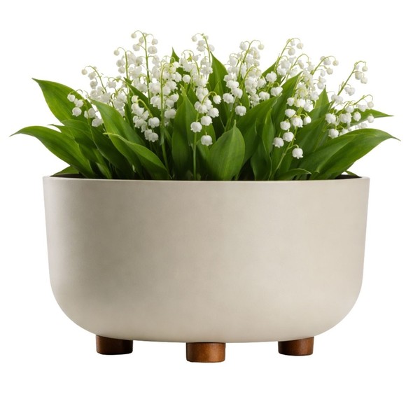 Howhomely Pflanzgefäß Blumentopf Beige B27Xh17 ÜBertopf Pflanztopf Kunststoff-image