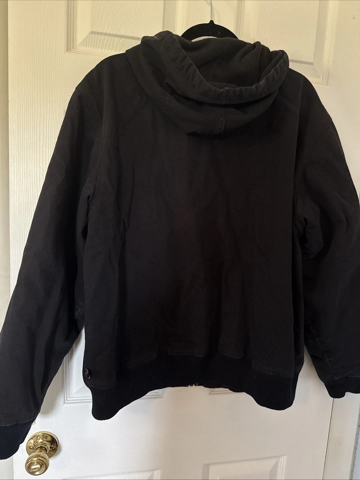 Timberland  pro series Mens Canvas Black Hooded jacket distress Lg Work Wear - Image 4 of 4