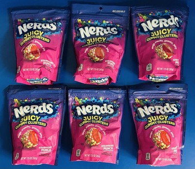 (6) Nerds Juicy Gummy Clusters Strawberry Punch 7.15 oz. Bulk Lot BB: 12/26