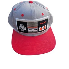 Nintendo Controller Baseball Cap Adjustable Gray  Red Unisex Cotton
