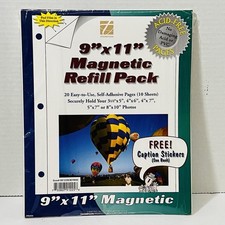 Thompson 9" x 11" Magnetic Refill pack -20 Self-Adhesive Pages, caption stickers