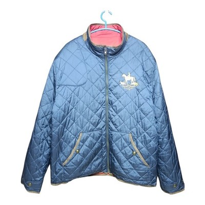 Vintage Polo Ralph Lauren Reversible Quilted Jacket XXL Navy Red Equestrian