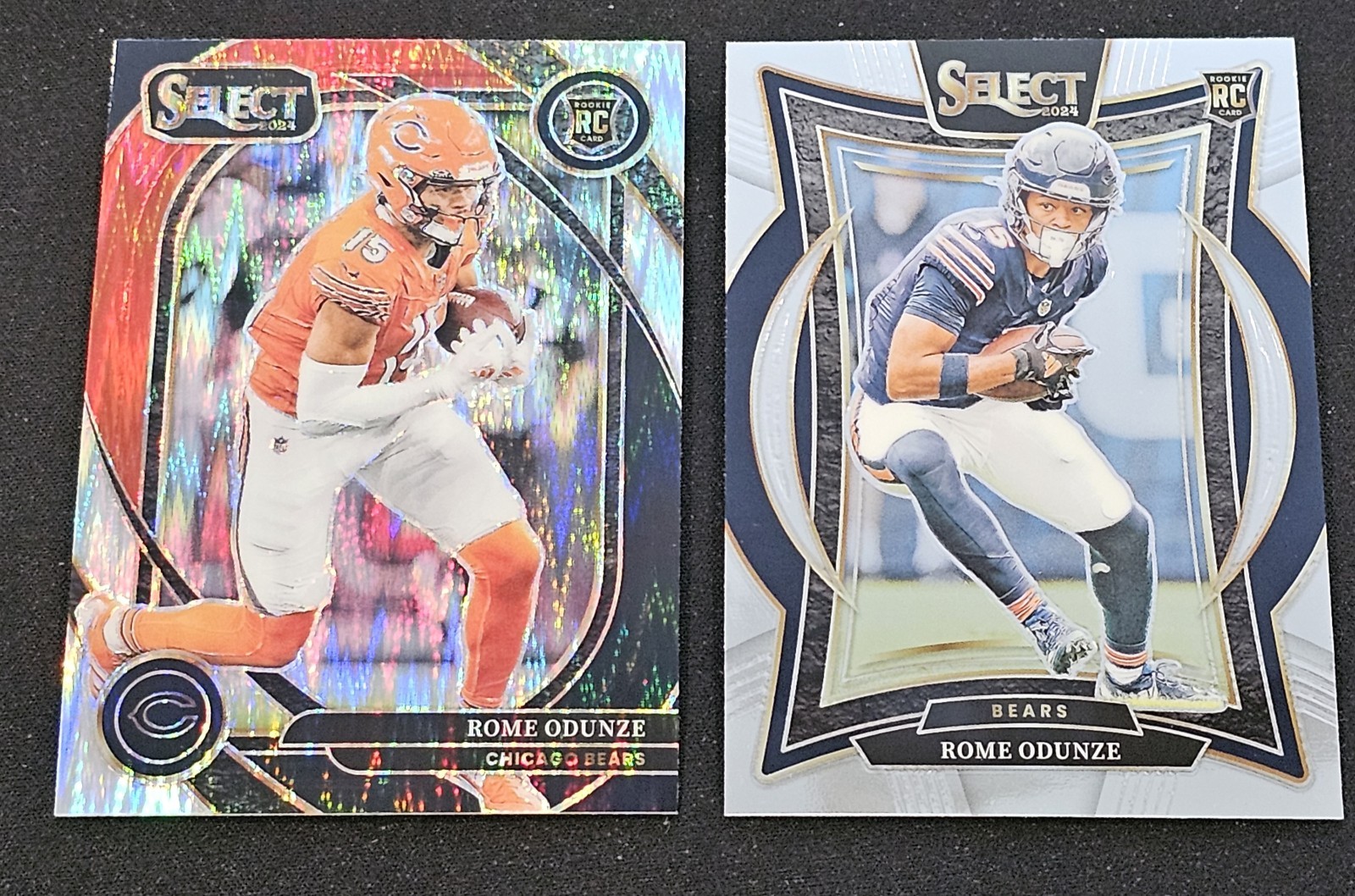 2024 Panini Select - Club Level Rome Odunze #236 Black & Red Shock Prizm + Base