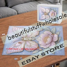 1000 piece jigsaw puzzle Butterfly Botanical pastel floral