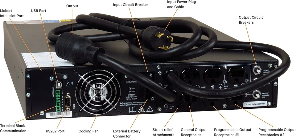 Vertiv Liebert GXT4-3000RT120 3000VA 2700W Rack/Tower Dual Conversion Online UPS - Image 2 of 4