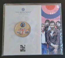 2021 THE WHO ROCK BAND COLOUR FIVE 5 POUND BU COIN IN ROYAL MINT PACK Z SEALED