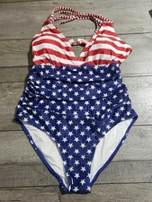 Womens One Piece Swimsuit Ruched Tummy Control High Cut Backless V Neck Sz XL