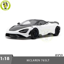 1/18 HPD McLaren 765LT Supercar White Diecast Model Car Gifts For Friends