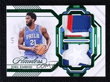 2022-23 Panini Flawless Emerald 5/5 Joel Embiid #DPH-EMB Dual Patch 1q7