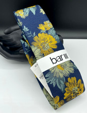 Bar III Men's Silk Blend Tie Yellow Joelle Floral Narrow NEW MSRP: 55.