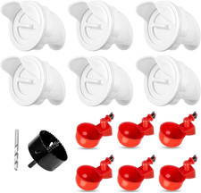 Chicken Feeder Waterproof and Chicken Waterer Cup, 6Pcs No Waste Chicken Feeder