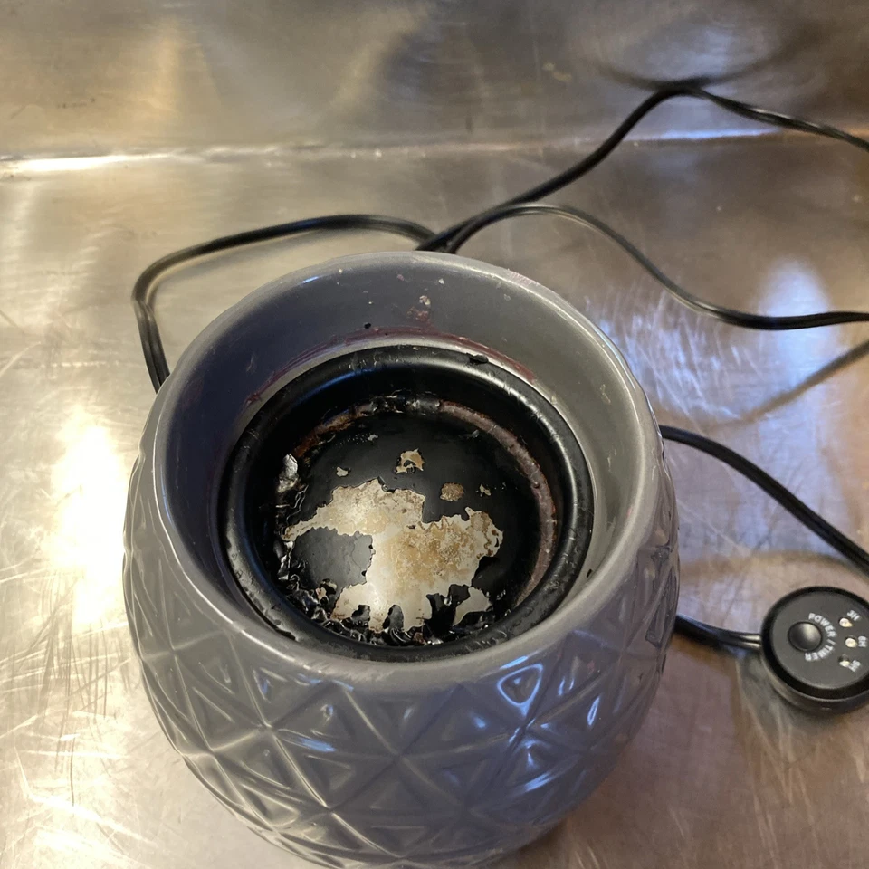 Yankee Candle Grande Cerámica Gris Azteca Calentador Quemador Cera Fusión Quemador con Temporizador Foto 2 de 4