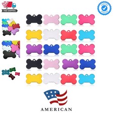 20 Pcs 38MM Blank Bone Shape Pet ID  Double Sided Blank Tag Dog Cat Pet Name ...