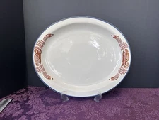 Homer Laughlin Hacienda Mexicana RED Band Decoration 14" Oval Platter Perfect