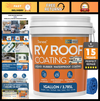 1 Gallon RV Roof Sealant - Waterproof Liquid Rubber Coating for Camper & Trailer