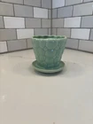 Vintage Brush McCoy Pebble Planter Pot Aqua Green Farm House Cottage