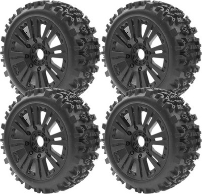 1/8 RC Buggy Tires 17mm Hex Wheels Rims & Rummber 4PCS for Arrma Typhon 6S 3S