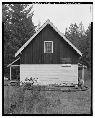 4. CONSTRUCTION CAMP WAREHOUSE/SHOP, SOUTH ELEVATION - Tieton Dam, Construction