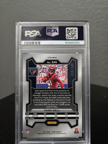 2023 PRIZM TANK DELL ORANGE /249 PSA 9 💯💣💯 - Picture 4 of 5