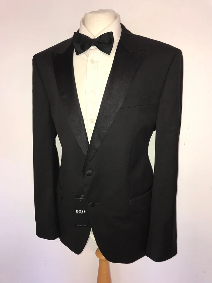 HUGO BOSS - Mens BLACK WOOL Dinner JACKET - 46 Reg - BNWT TUXEDO - Image 4 of 4