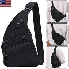 Anti Theft Travel Bag Multi-pocket Chest Bag Waterproof for Women Men Black