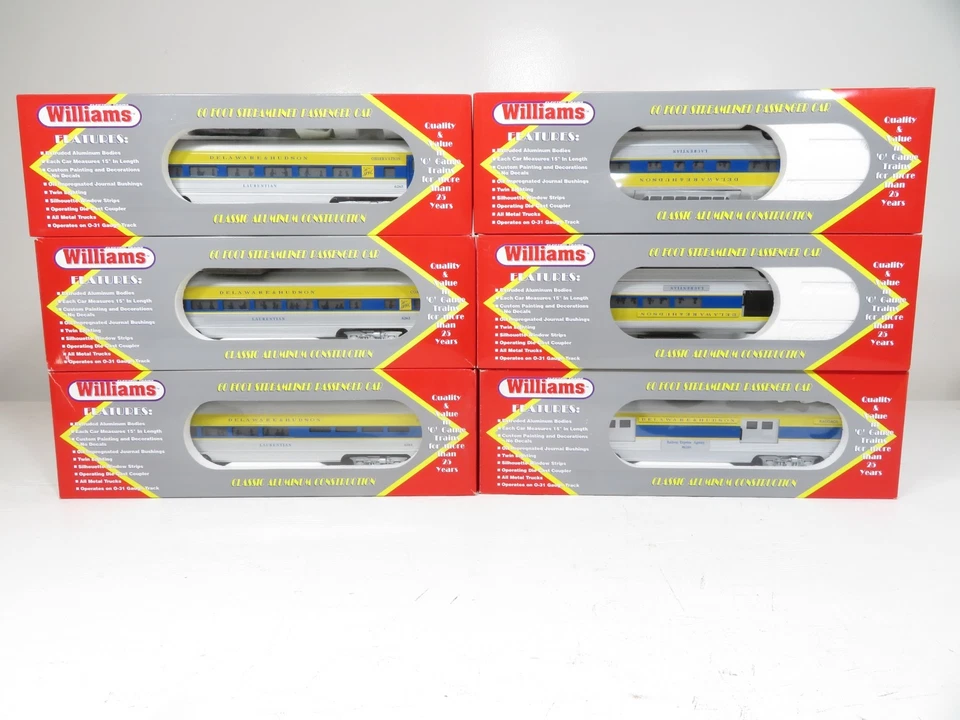 Juego de 6 coches Williams Delaware & Hudson aluminio 60' pasajeros LN 10028 Foto 3 de 4