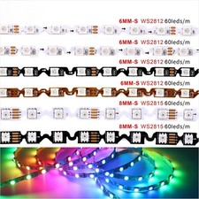 S Shape WS2812 WS2815 5050 Addressable RGB LED Strip 5V 12V 60LEDs 6mm PCB
