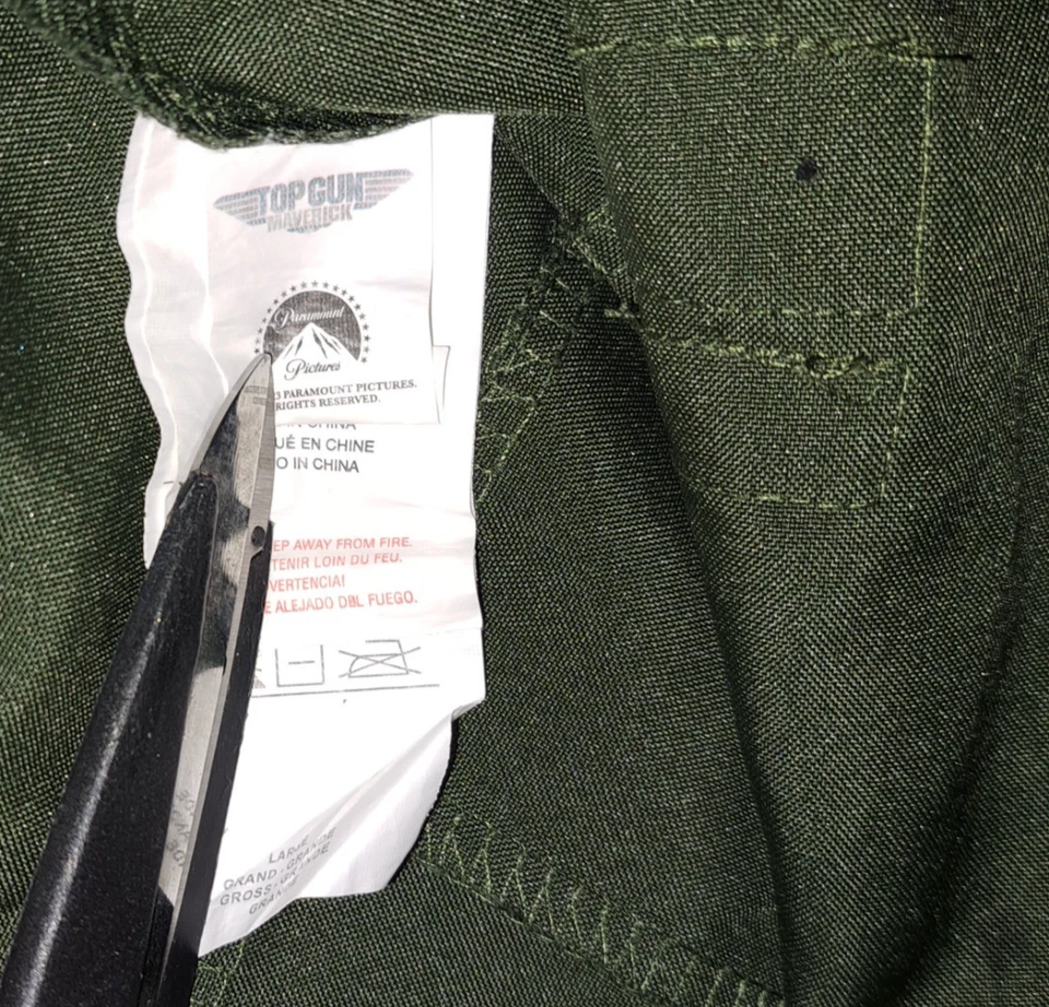 Rubies Top Gun Maverick Flight Suit Pilot Costume Kid's Size L Patches Pockets - Image 4 of 4