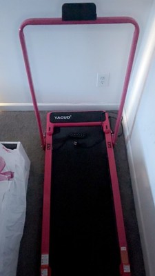 YAGUD Pink Electric Folding Walking Pad Treadmill w/ Remote, 3 Programs