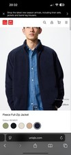 UNIQLO Men's Navy Fleece Full Zip Jacket Size:L