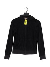 Juicy Couture Women's Hoodie M Black Cotton with Polyester Full Zip