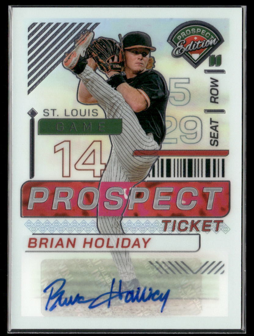 2024 Panini Prospect Edition #191 Brian Holiday - Holo Signature Ticket