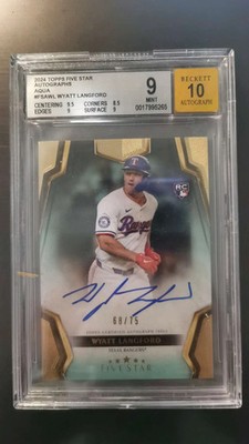 Wyatt Langford 2024 Topps Five Star RC Auto 68/75 BGS9/10 EZ38