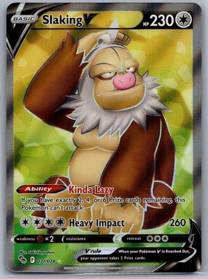 Slaking V 077/078 Ultra Rare Pokemon GO Pokemon Near Mint