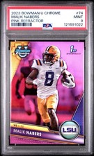 2023 Bowman U Chrome Malik Nabers Rookie Pink Refractor #74 PSA 9