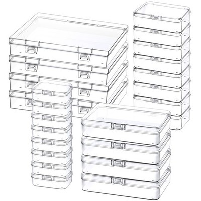 24 Pack Mixed Sizes Small Plastic Storage Containers, Mini Rectangular Small ...
