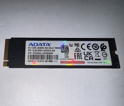 ADATA LEGEND 800 GOLD 1TB M.2 NVMe SSD Model SLEG-800G-1000GCS-S38